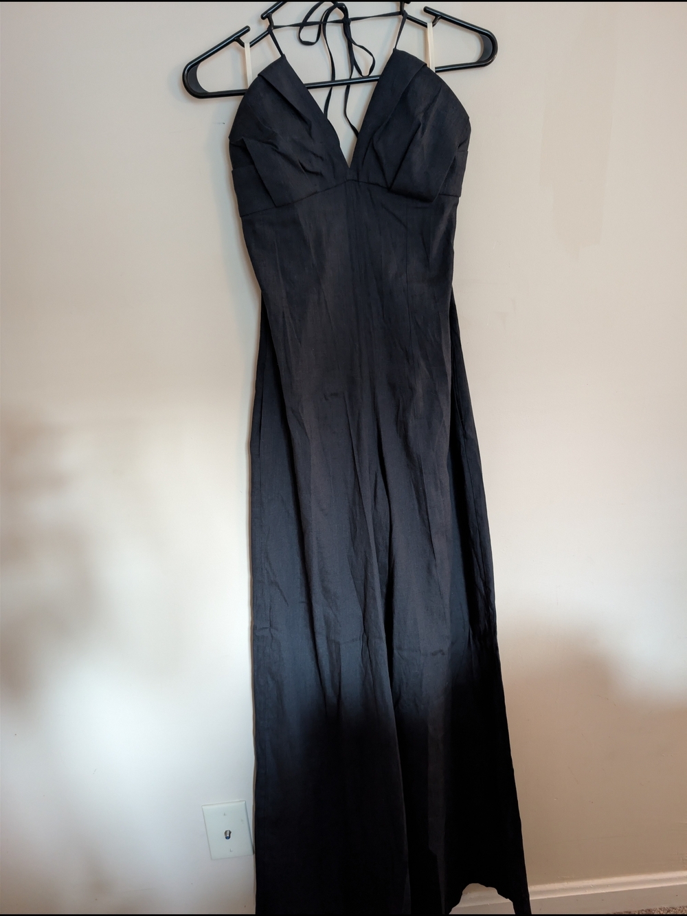 NWT Erika Cavallini Navy Blue Wide Leg Halter Tie Jumpsuit IT 42 US 6